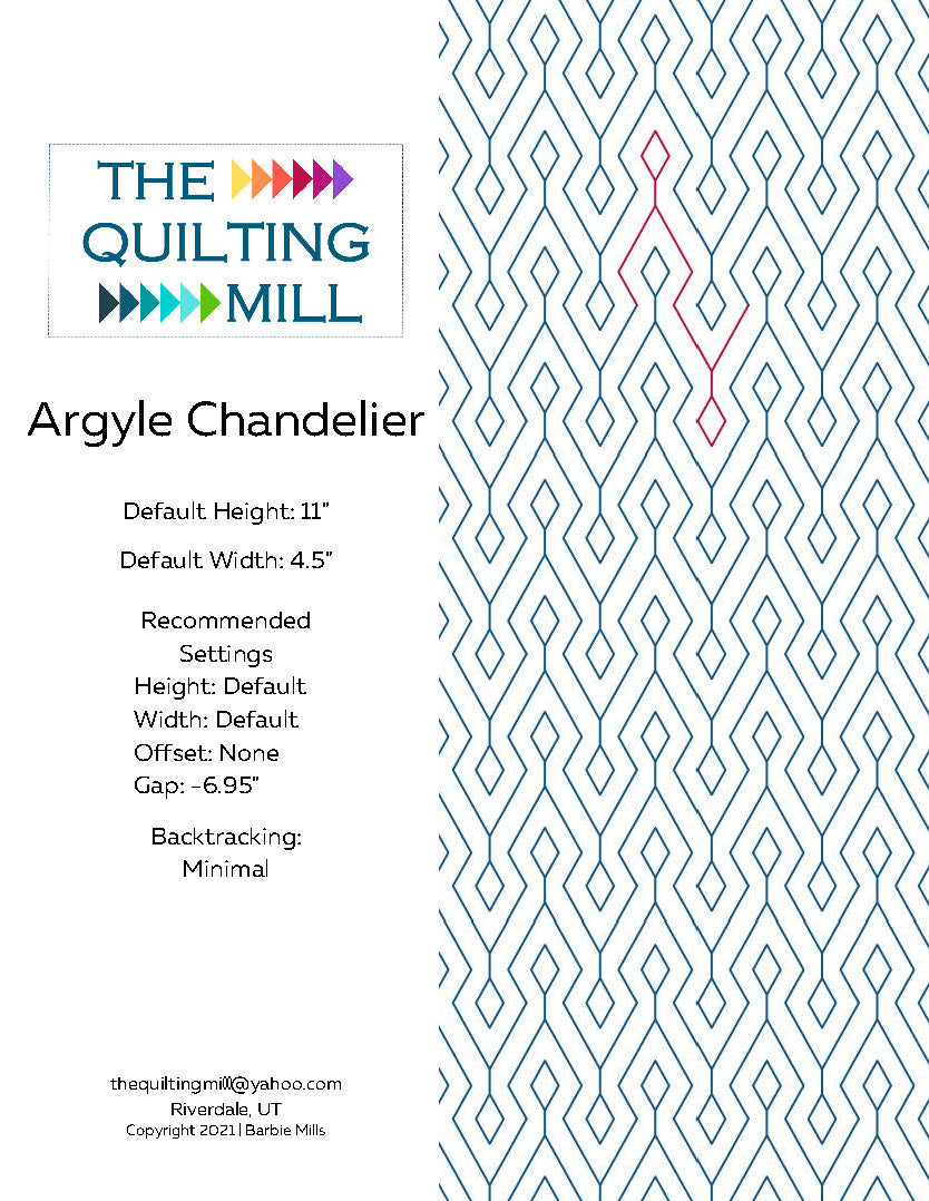 Argyle Chandelier Quilting Pattern by Barbie Mills