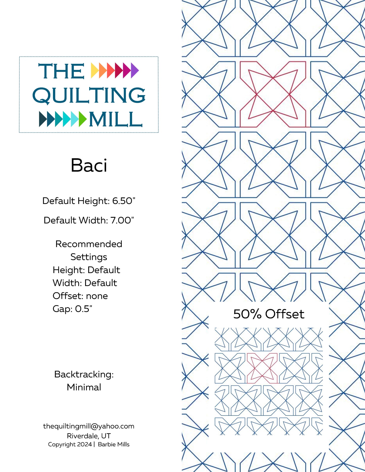 Baci Quilting Pattern by Barbie Mills