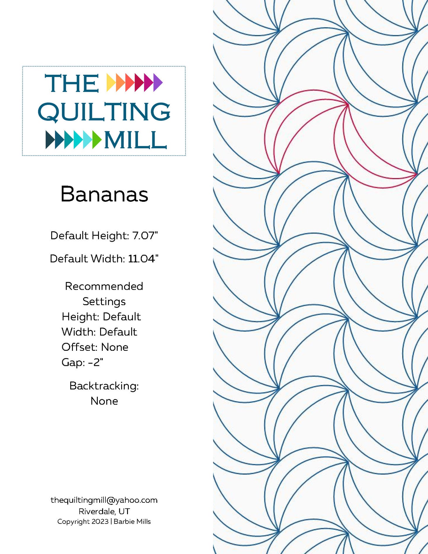 Bananas Quilting Pattern by Barbie Mills