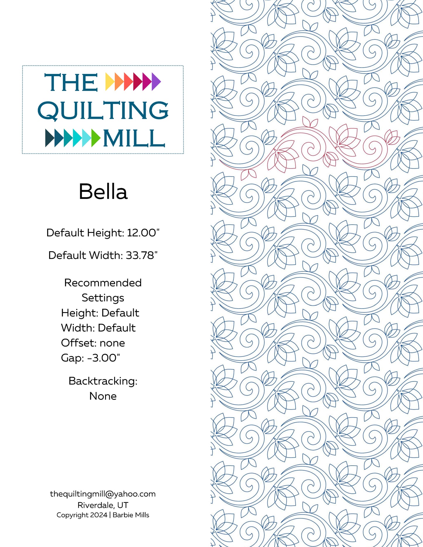 Bella Quilting Pattern by Barbie Mills