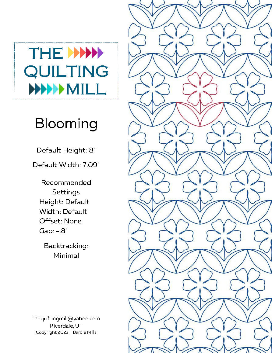 Blooming Quilting Pattern by Barbie Mills