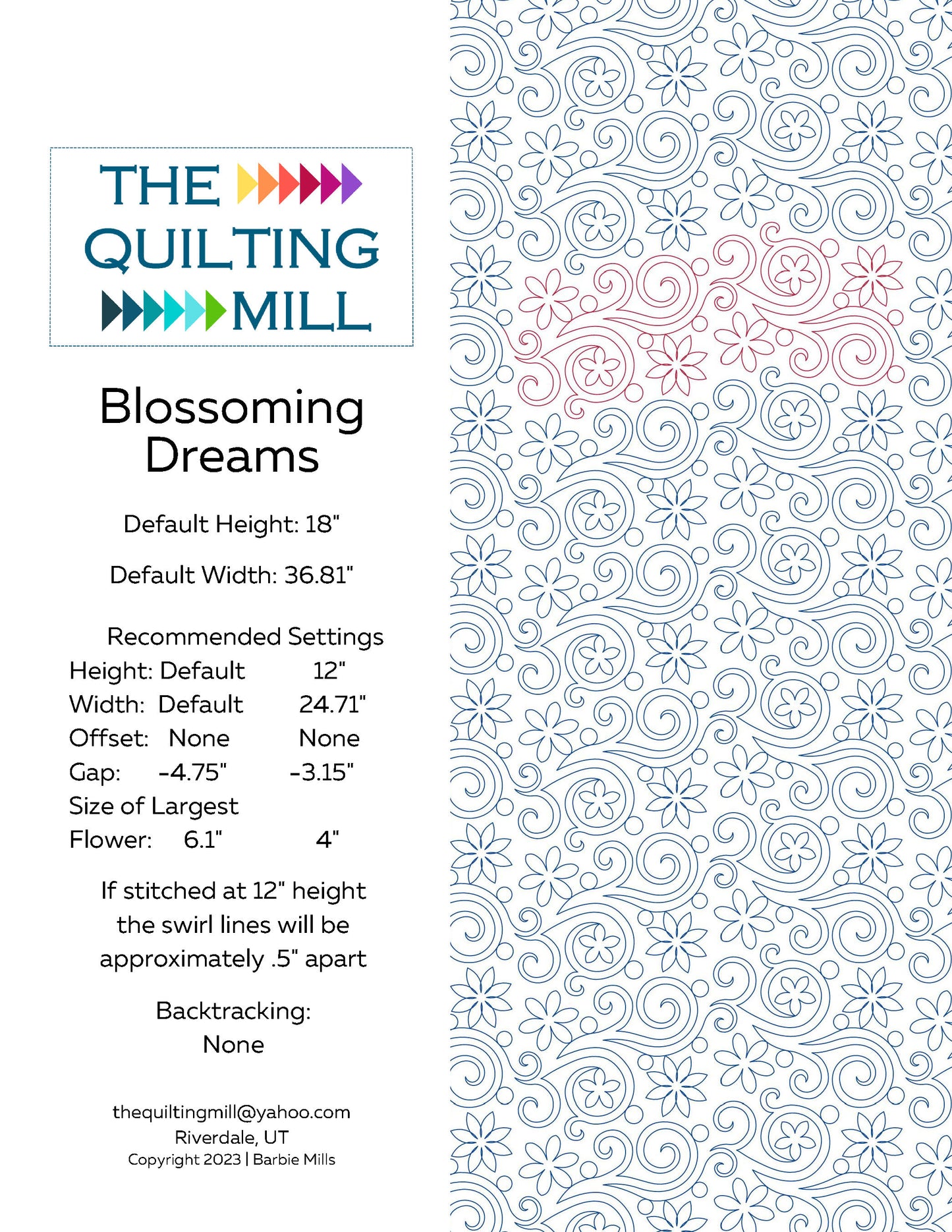 Blossoming Dreams Quilting Pattern by Barbie Mills