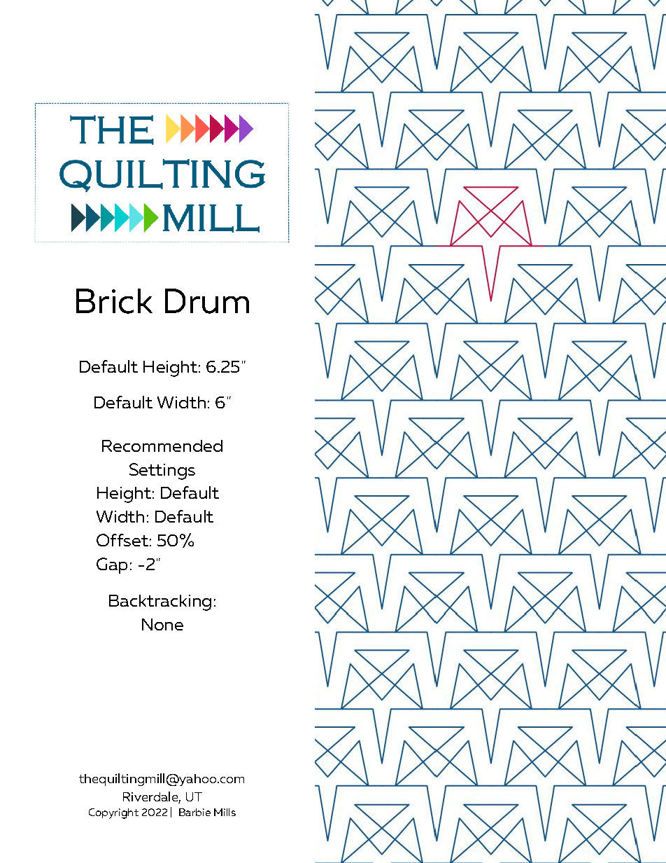 Brick Drum Quilting Pattern by Barbie Mills