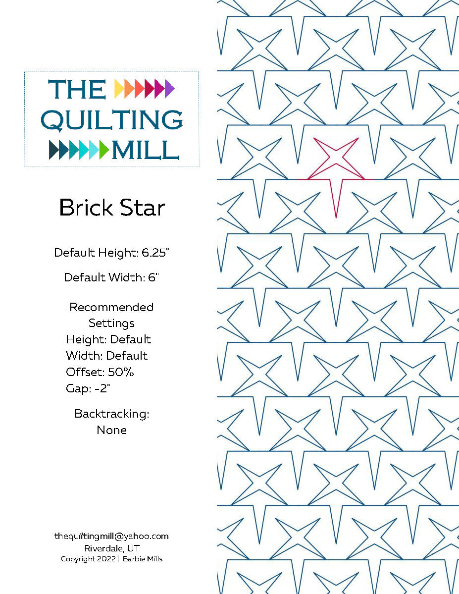 Brick Star Quilting Pattern by Barbie Mills
