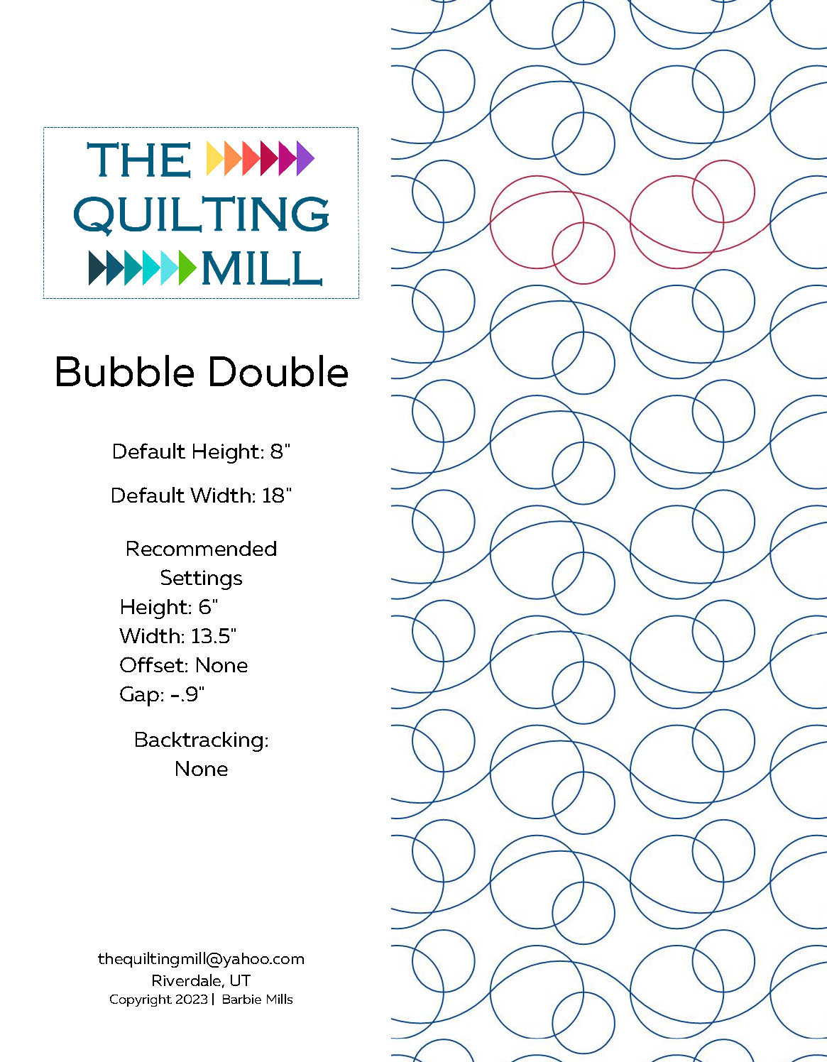 Bubble Double Quilting Pattern by Barbie Mills