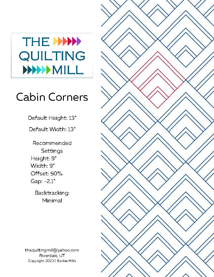 Cabin Corners Quilting Pattern by Barbie Mills
