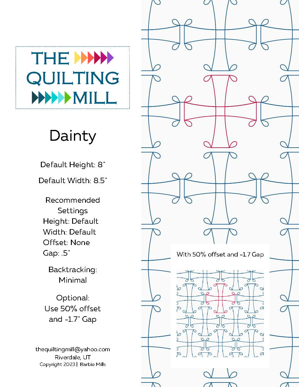 Dainty Quilting Pattern by Barbie Mills