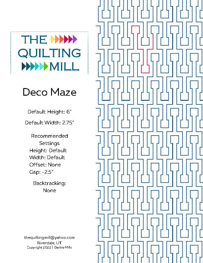 Deco Maze Quilting Pattern by Barbie Mills