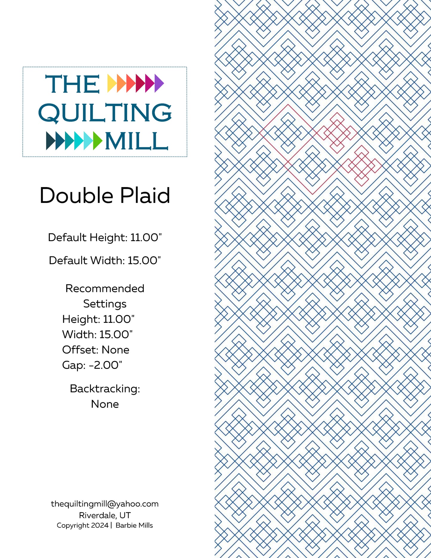 Double Plaid Quilting Pattern by Barbie Mills