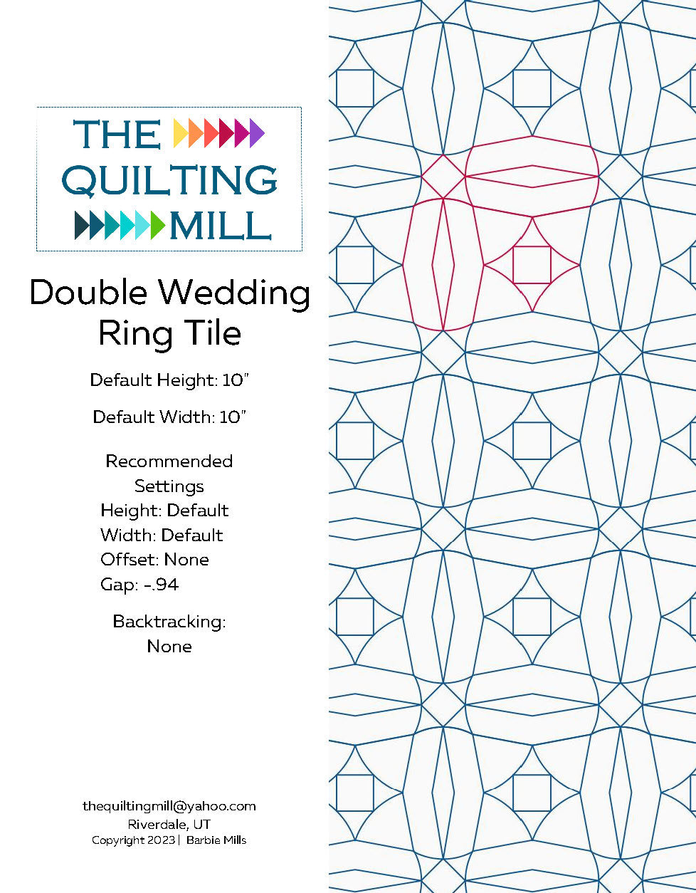 Double Wedding Ring Tile Quilting Pattern by Barbie Mills