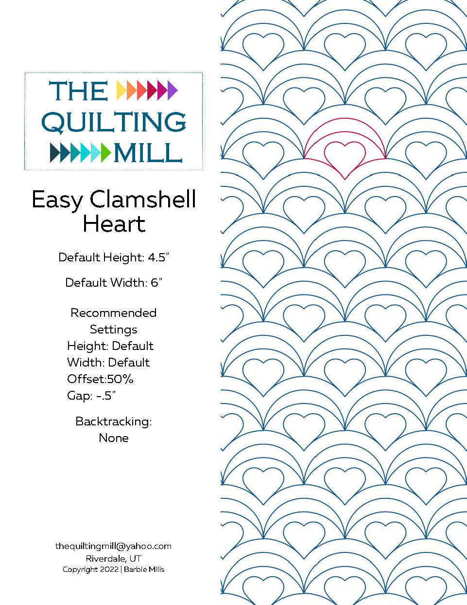 Easy Clamshell Heart Quilting Pattern by Barbie Mills
