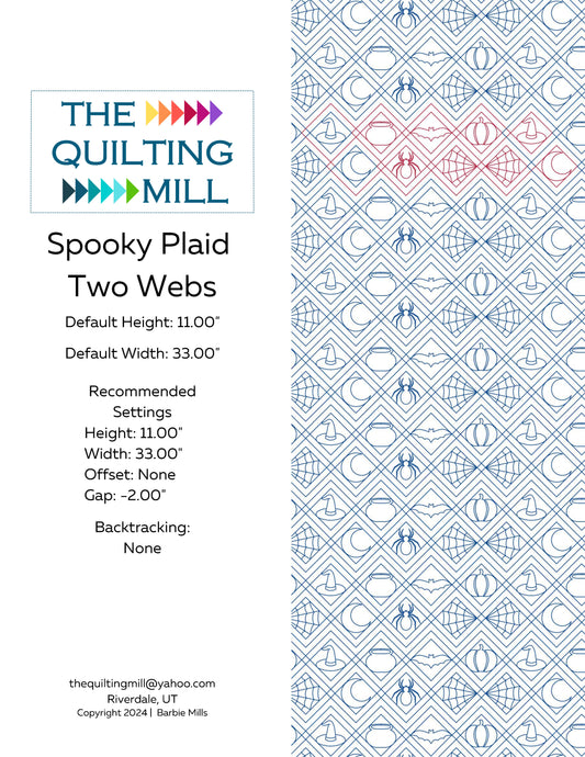 Spooky Plaid/Spooky Plaid Two Webs Quilting Pattern Set by Barbie Mills