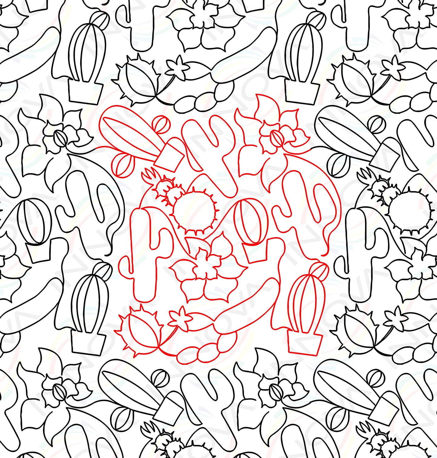 Cactus Edge to Edge Pattern