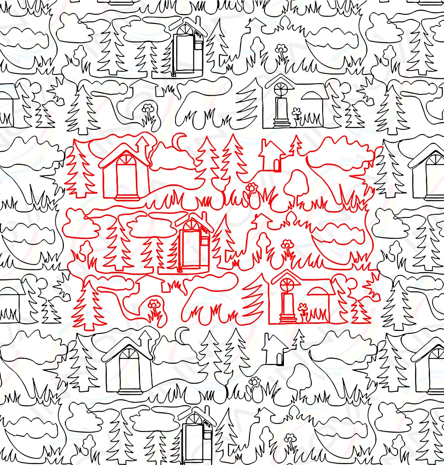 Country Scene- Edge to Edge Pattern
