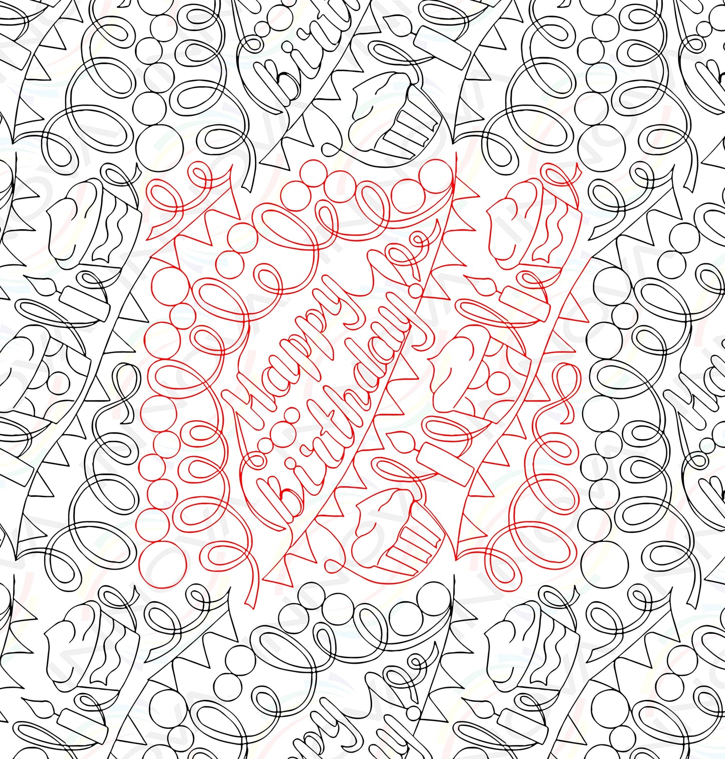 Happy Birthday- Edge to Edge Pattern