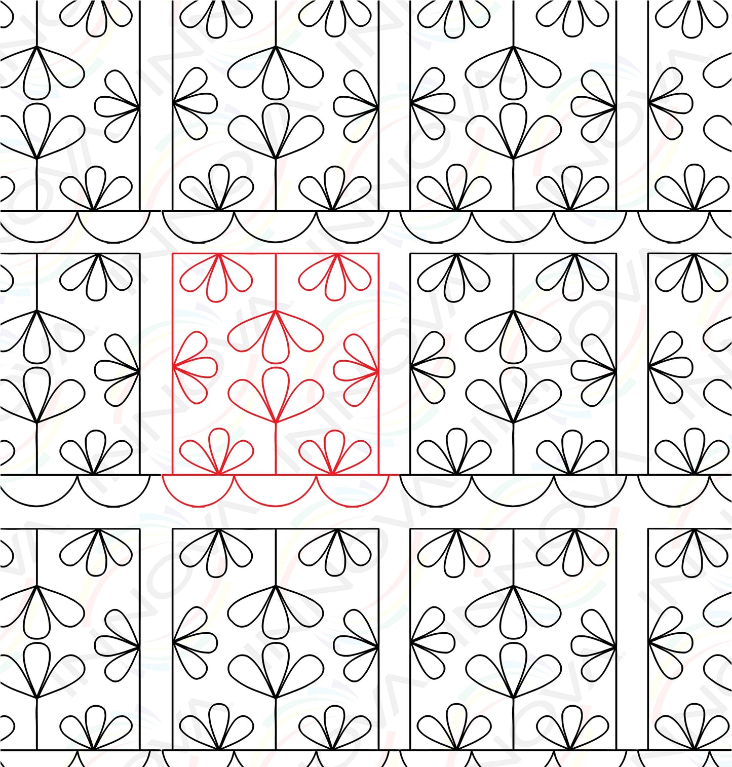 Floral Window Pane by Sew Shabby Quilting