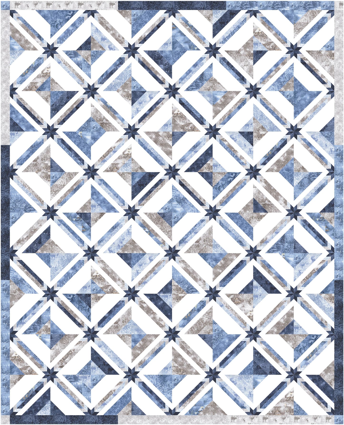 Blizzard Blues Spools and Stars Quilt Kit