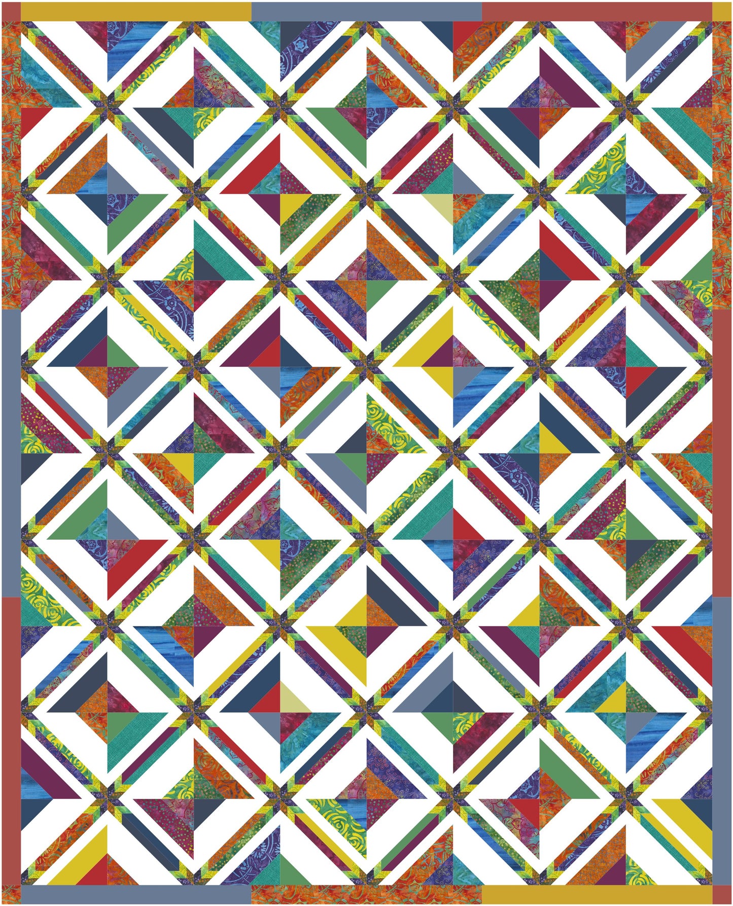 Bossa Nova Batiks Spools and Stars Quilt Kit