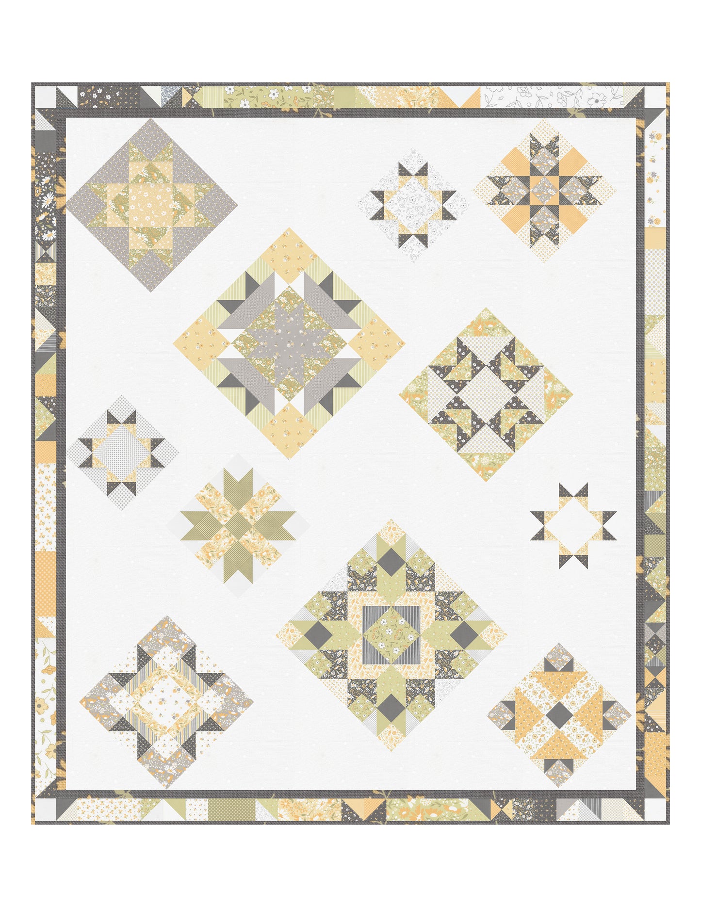 Wingtip Elegance Buttercup Slate Quilt Kit