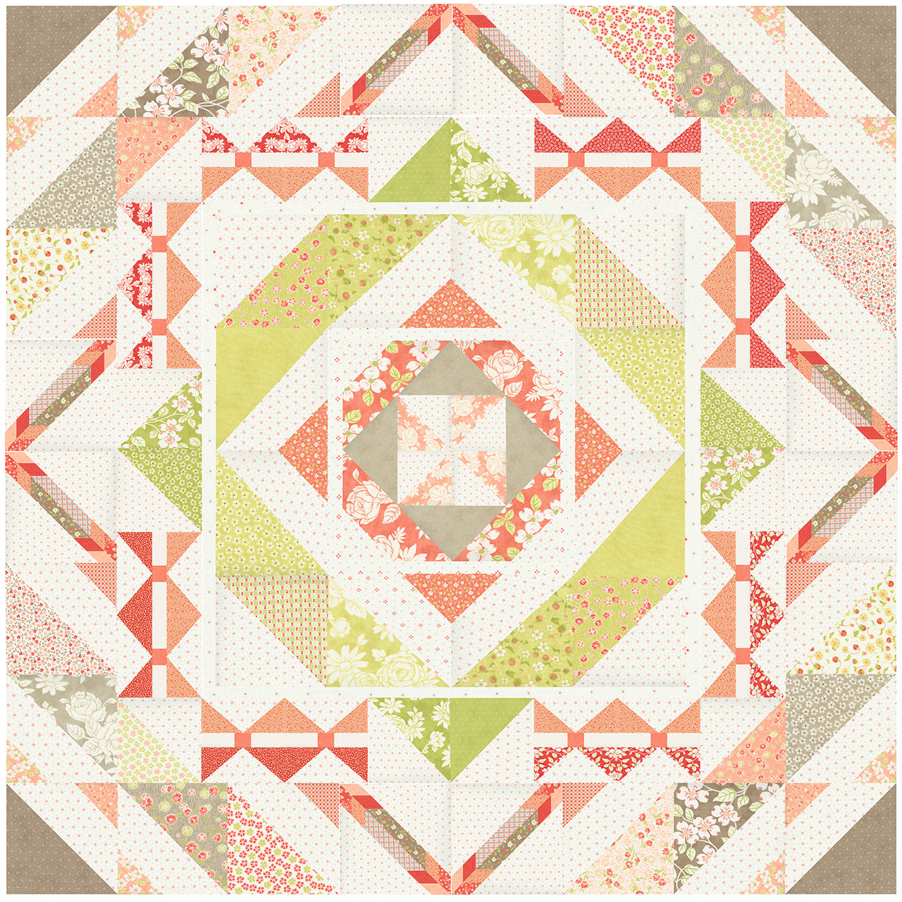 Strawberries and Rhubarb Hop Jack Quilt Kit