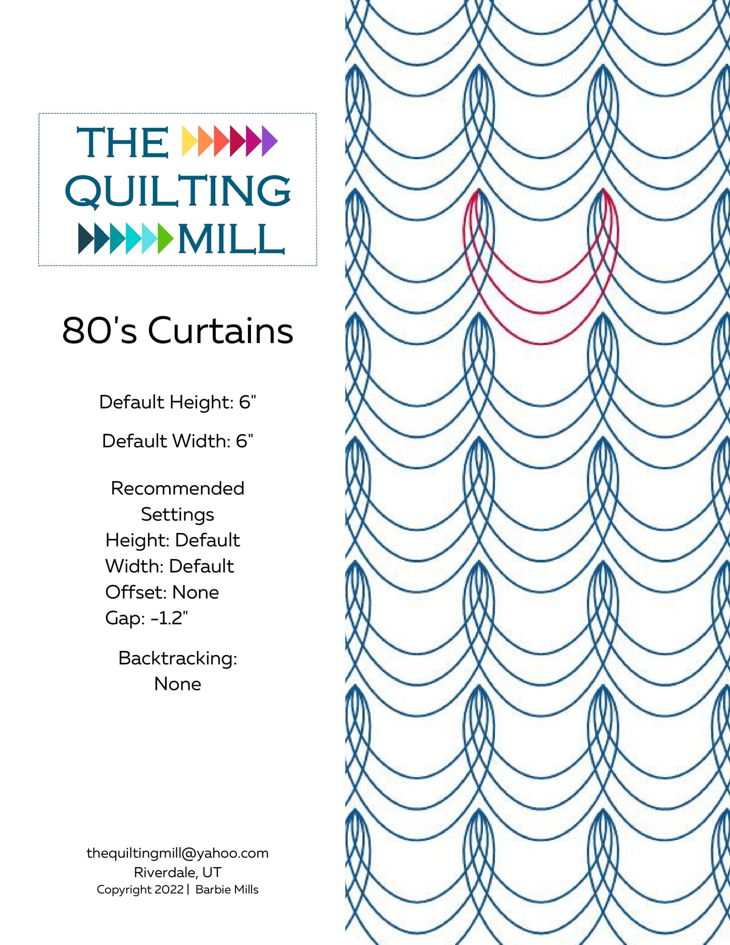 80's Curtains Quilting Pattern by Barbie Mills