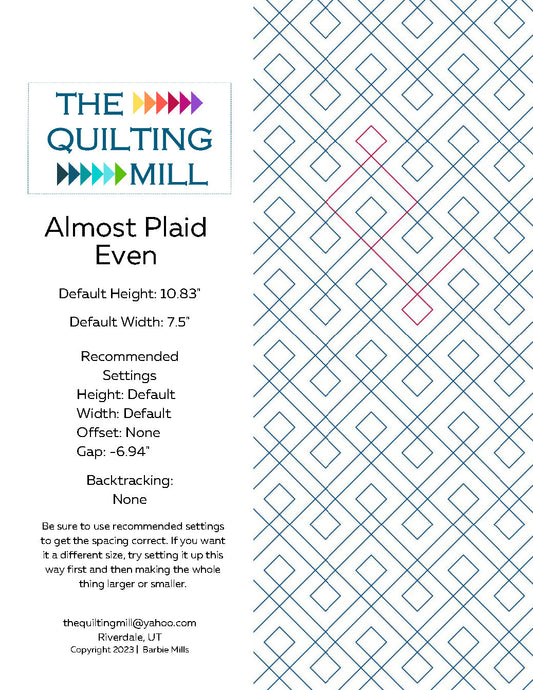 Almost Plaid Even Quilting Pattern by Barbie Mills