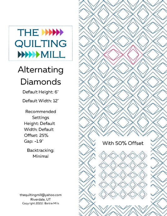 Alternating Diamonds Quilting Pattern by Barbie Mills
