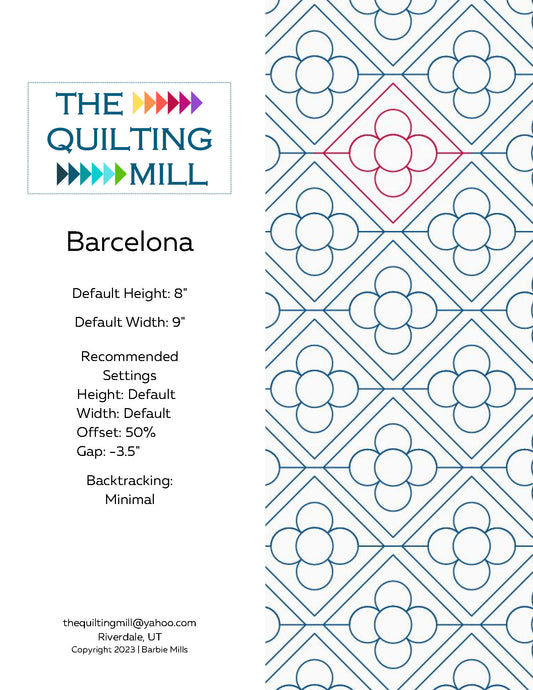 Barcelona Quilting Pattern by Barbie Mills