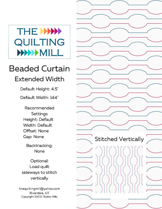 Beaded Curtain Left to Right Quilting Pattern by Barbie Mills