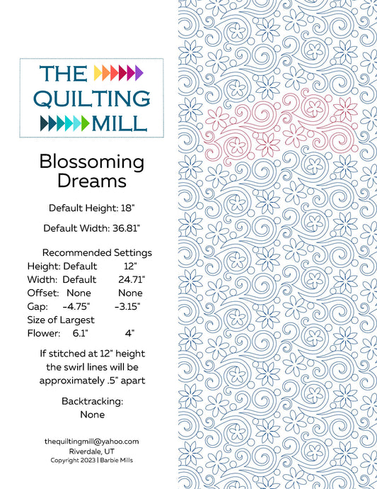 Blossoming Dreams Quilting Pattern by Barbie Mills