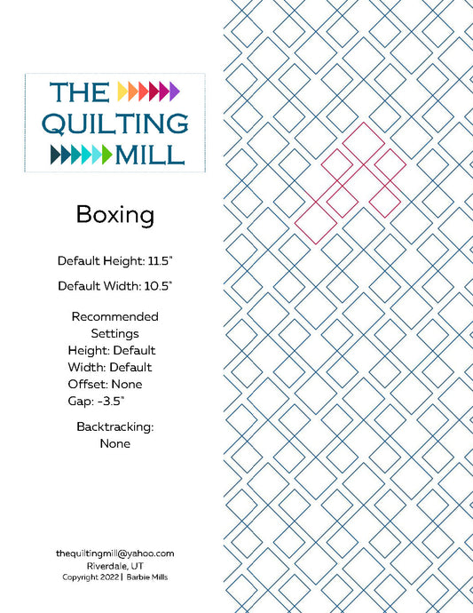 Boxing Quilting Pattern by Barbie Mills