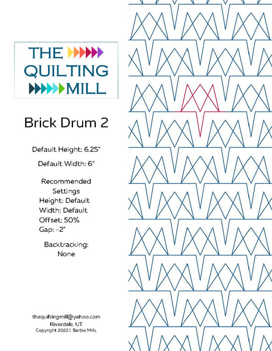 Brick Drum 2 Quilting Pattern by Barbie Mills