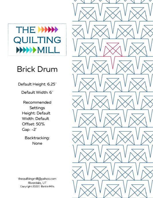 Brick Drum  Quilting Pattern by Barbie Mills