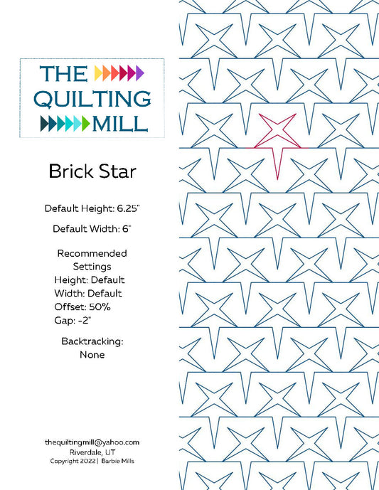 Brick Star Quilting Pattern by Barbie Mills