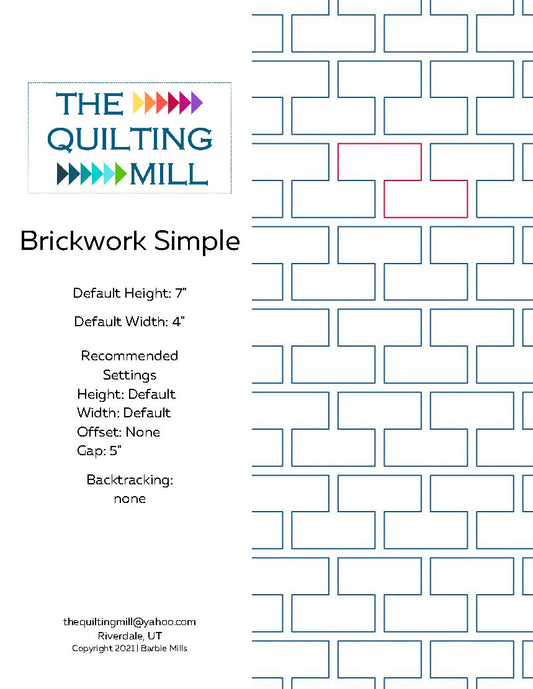 Brickwork Simple Quilting Pattern by Barbie Mills