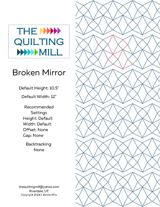 Broken Mirror Quilting Pattern by Barbie Mills