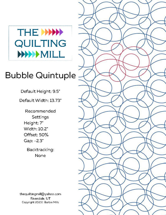 Bubble Quintuple Quilting Pattern by Barbie Mills