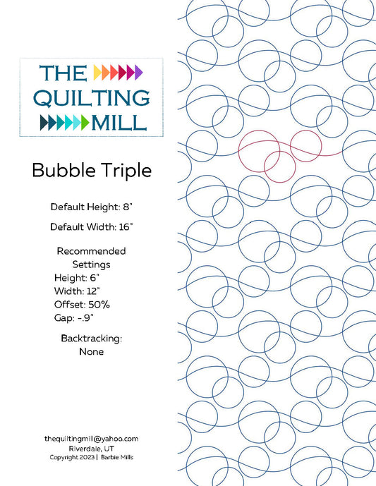 Bubble Triple Quilting Pattern by Barbie Mills