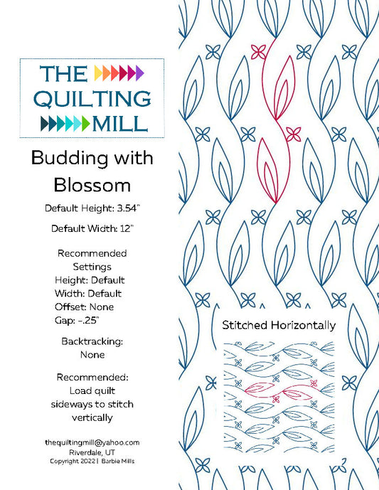 Budding with Blossom Quilting Pattern by Barbie Mills