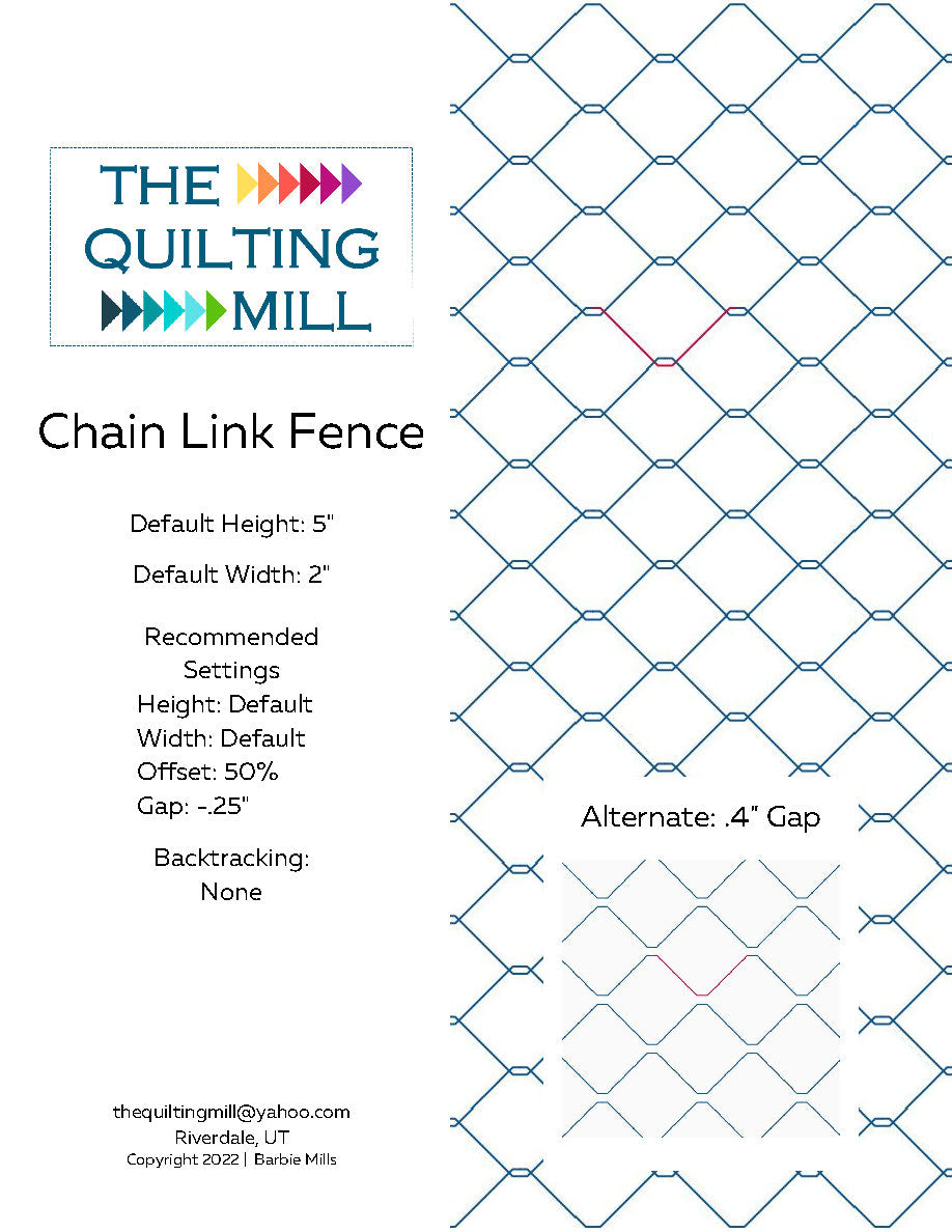 Chain Link Fence Quilting Pattern by Barbie Mills