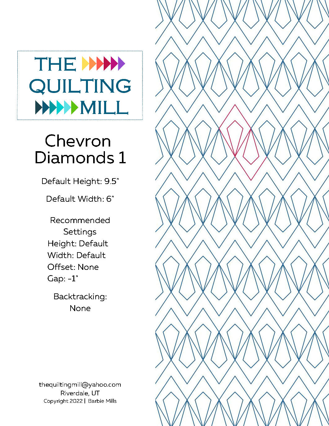 Chevron Diamonds 1 Quilting Pattern by Barbie Mills