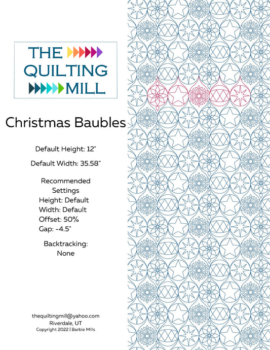 Christmas Baubles Quilting Pattern by Barbie Mills