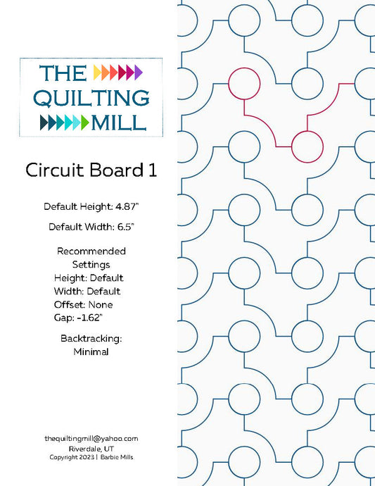 Circuit Board 1 Quilting Pattern by Barbie Mills