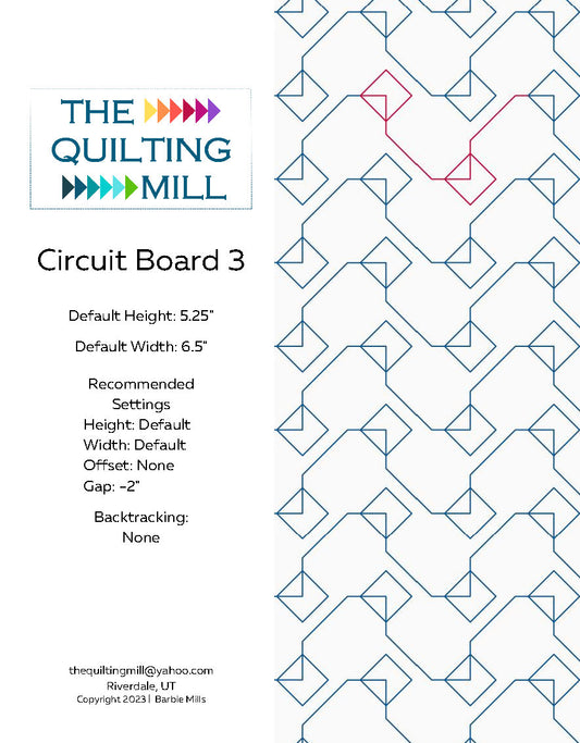 Circuit Board 3 Quilting Pattern by Barbie Mills