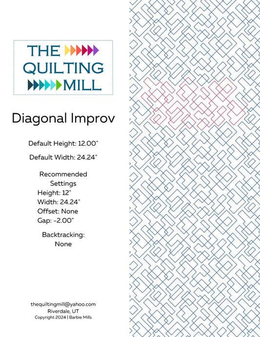 Diagonal Improv Quilting Pattern by Barbie Mills