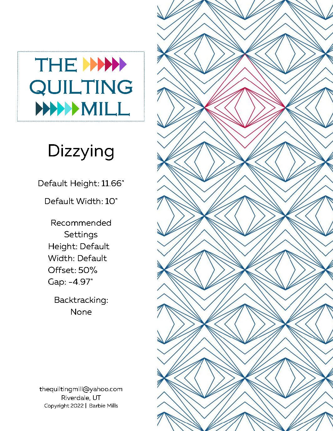 Dizzying Quilting Pattern by Barbie Mills