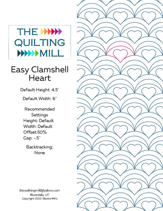 Easy Clamshell Heart Quilting Pattern by Barbie Mills