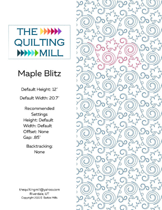 Maple Blitz Quilting Pattern by Barbie Mills