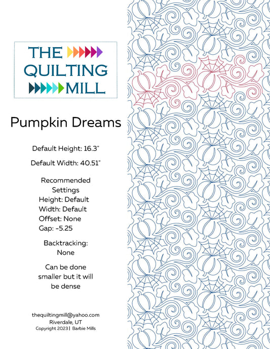 Pumpkin Dreams Quilting Pattern by Barbie Mills