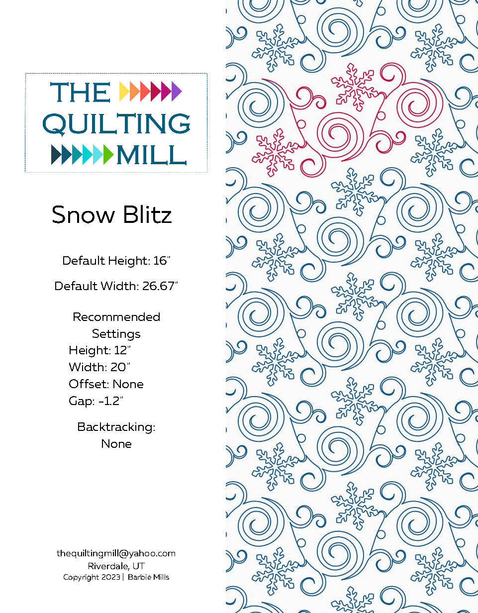 Snow Blitz Quilting Pattern by Barbie Mills